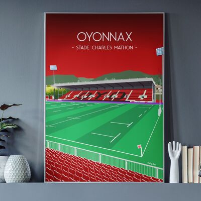 Rugby-Plakat Oyonnax - Stade Charles Mathon