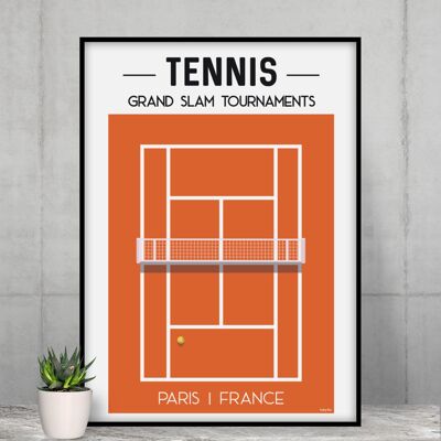 Tennisplakat Paris - Grand Slam