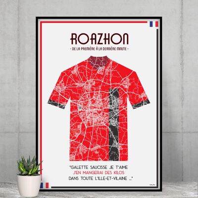 Afiche Rennes - Camiseta del estadio de fútbol
