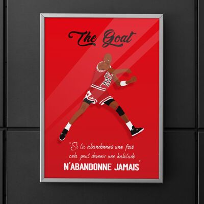 M Jordan The GOAT Basketball Poster – Never Give Up