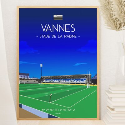 Rugby-Plakat Vannes - Stade de la Rabine