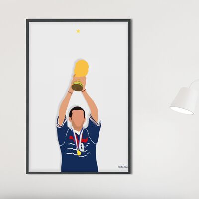 Plakat Zidane Frankreich-Brasilien 1998