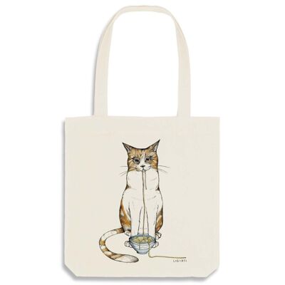 Bolsa de arpillera [Reciclada] - Ramen Cat