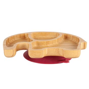 Assiette éléphant en bambou pour enfant Tiny Dining avec ventouse - Rouge 7