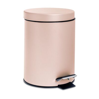 Harbour Housewares 3 Litre Bathroom Pedal Bin With Inner Bucket - Pink Matt