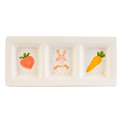 Assiette à goûter lapin de Pâques Nicola Spring - 31 cm - Blanc