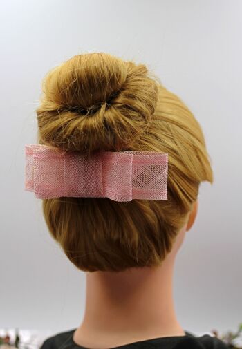 Ornement pour cheveux nœud - Sinamay Fascinator 105 - rose 4