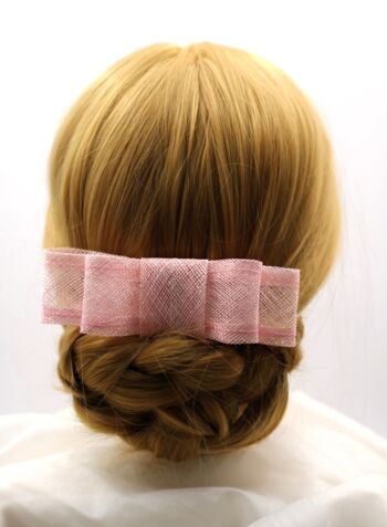Ornement pour cheveux nœud - Sinamay Fascinator 105 - rose 5
