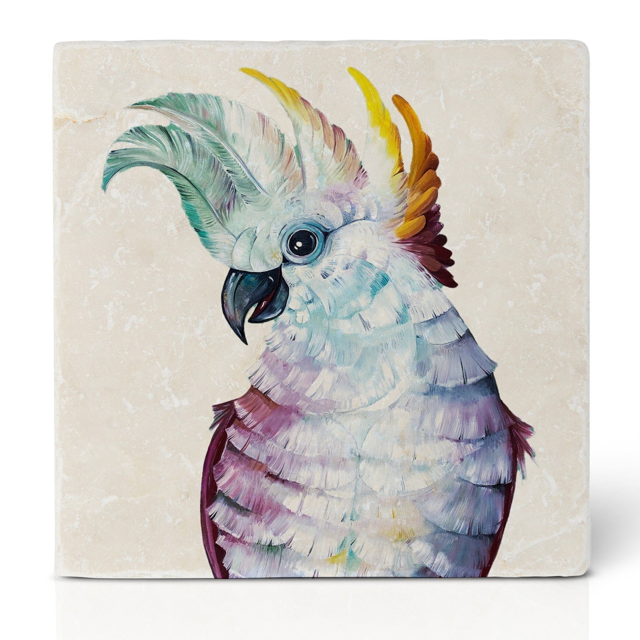 Sottobicchiere per piastrelle [pietra naturale] - Cacatua