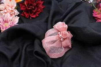 Ornement pour cheveux - Sinamay Fascinator 116 - rose 2