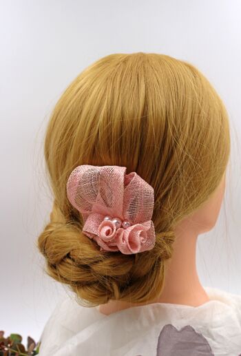 Ornement pour cheveux - Sinamay Fascinator 116 - rose 3