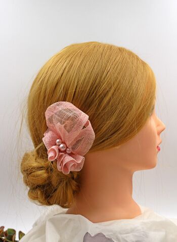 Ornement pour cheveux - Sinamay Fascinator 116 - rose 5