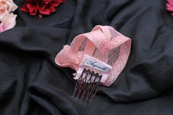 Ornement pour cheveux - Sinamay Fascinator 116 - rose 6