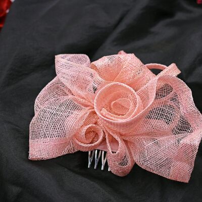 Ornement pour cheveux - Sinamay Fascinator 114 - rose