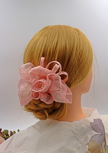 Ornement pour cheveux - Sinamay Fascinator 114 - rose 4