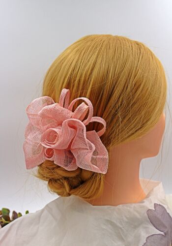 Ornement pour cheveux - Sinamay Fascinator 114 - rose 6