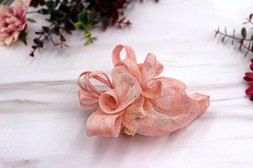Hair Ornament - Sinamay Fascinator 108 - pink