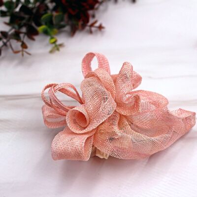 Hair Ornament - Sinamay Fascinator 108 - pink