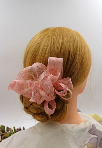 Ornement pour cheveux - Sinamay Fascinator 108 - rose 4