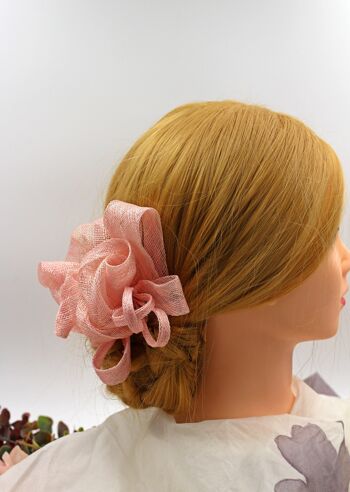 Ornement pour cheveux - Sinamay Fascinator 108 - rose 5