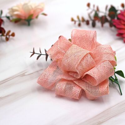 Ornement pour cheveux - Sinamay Fascinator 106 - rose