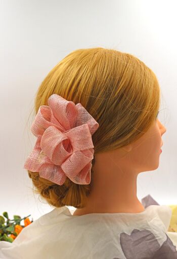 Ornement pour cheveux - Sinamay Fascinator 106 - rose 3