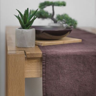 Deep Purple linen table runner