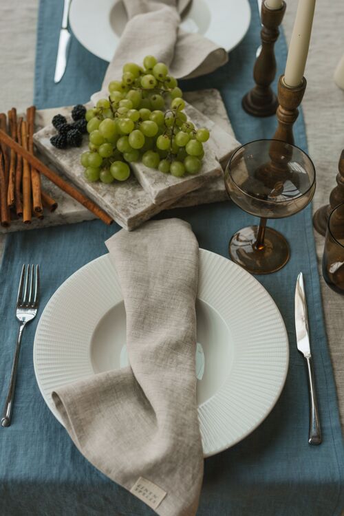 Natural Melange linen napkin set of 2