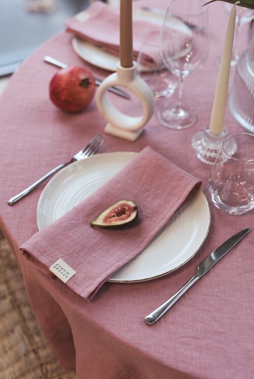 Pink linen napkin set of 2