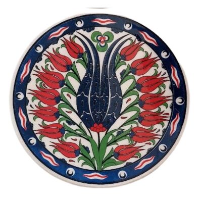 Handgefertigter Keramik-Untersetzer | Tulpenserie, | Ø 18 cm
