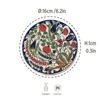 Dessous de plat en céramique fait à la main | Série Tulipe, | Ø 18cm 2