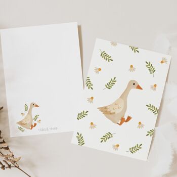 Carte postale oie - carte enfant canard - oie Carte de vœux 1