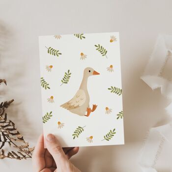 Carte postale oie - carte enfant canard - oie Carte de vœux 2