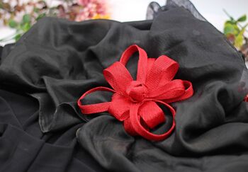 Ornement pour cheveux - Sinamay Fascinator 115 - rouge 2