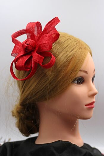 Ornement pour cheveux - Sinamay Fascinator 115 - rouge 3