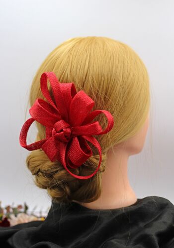 Ornement pour cheveux - Sinamay Fascinator 115 - rouge 5