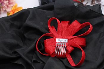 Ornement pour cheveux - Sinamay Fascinator 115 - rouge 7