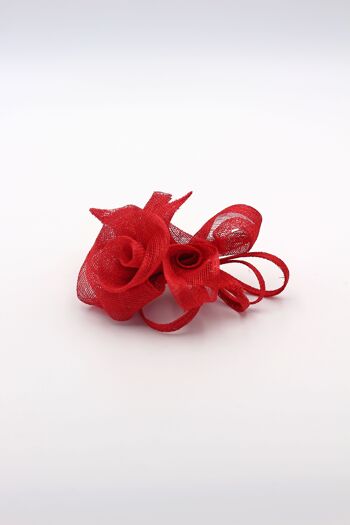 Ornement pour cheveux - Sinamay Fascinator 111 - rouge 3