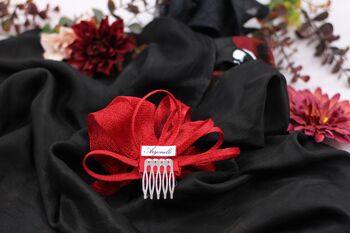 Ornement pour cheveux - Sinamay Fascinator 111 - rouge 4