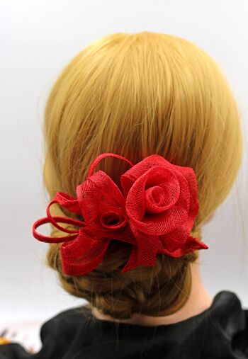 Ornement pour cheveux - Sinamay Fascinator 111 - rouge 5