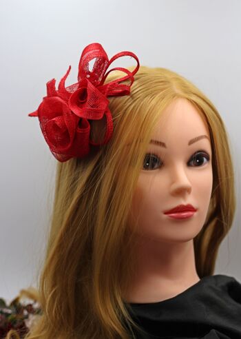 Ornement pour cheveux - Sinamay Fascinator 111 - rouge 6