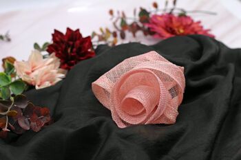Ornement pour cheveux - Sinamay Fascinator 113- rose 2