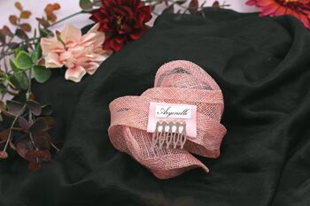 Ornement pour cheveux - Sinamay Fascinator 113- rose 3