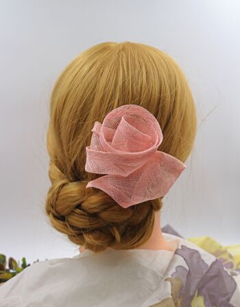 Ornement pour cheveux - Sinamay Fascinator 113- rose 5