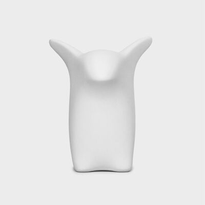 Figura decorativa de porcelana | Pingüino curioso blanco ártico