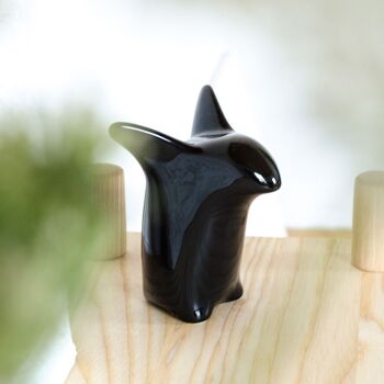 Figurine décorative en porcelaine | Pingouin curieux noir nuit 4