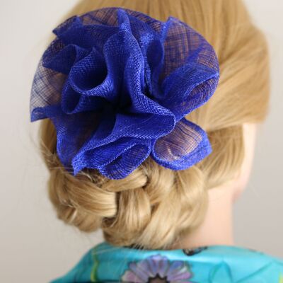 Ornamento per capelli - Sinamay Fascinator 123- Blu reale