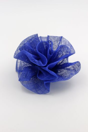 Ornement pour cheveux - Sinamay Fascinator 123 - Bleu roi 4