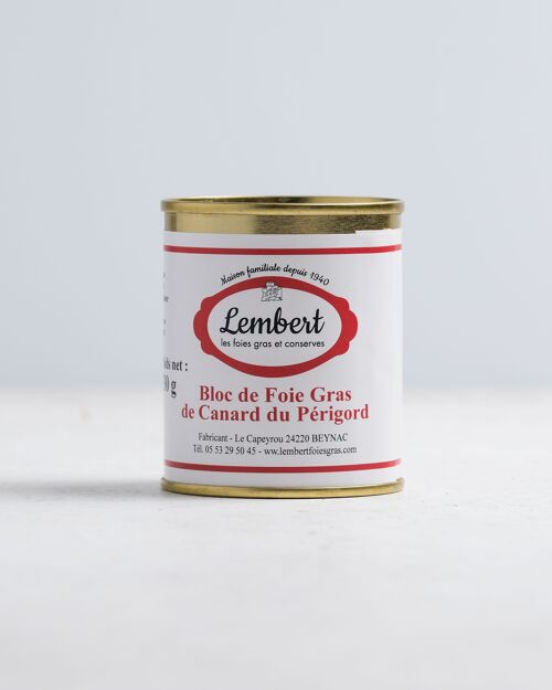 Bloc de foie gras de canard (origine Dordogne) 125g