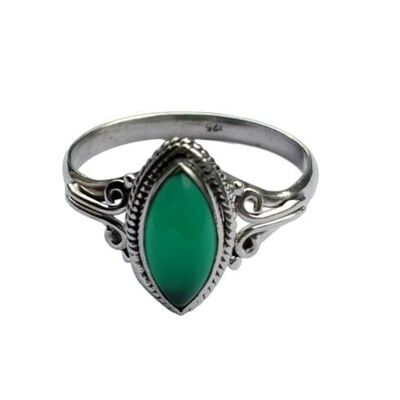 Natural Green Onyx 925 Sterling  Silver Handmade Ring